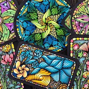 Stained glass Zentangle technique