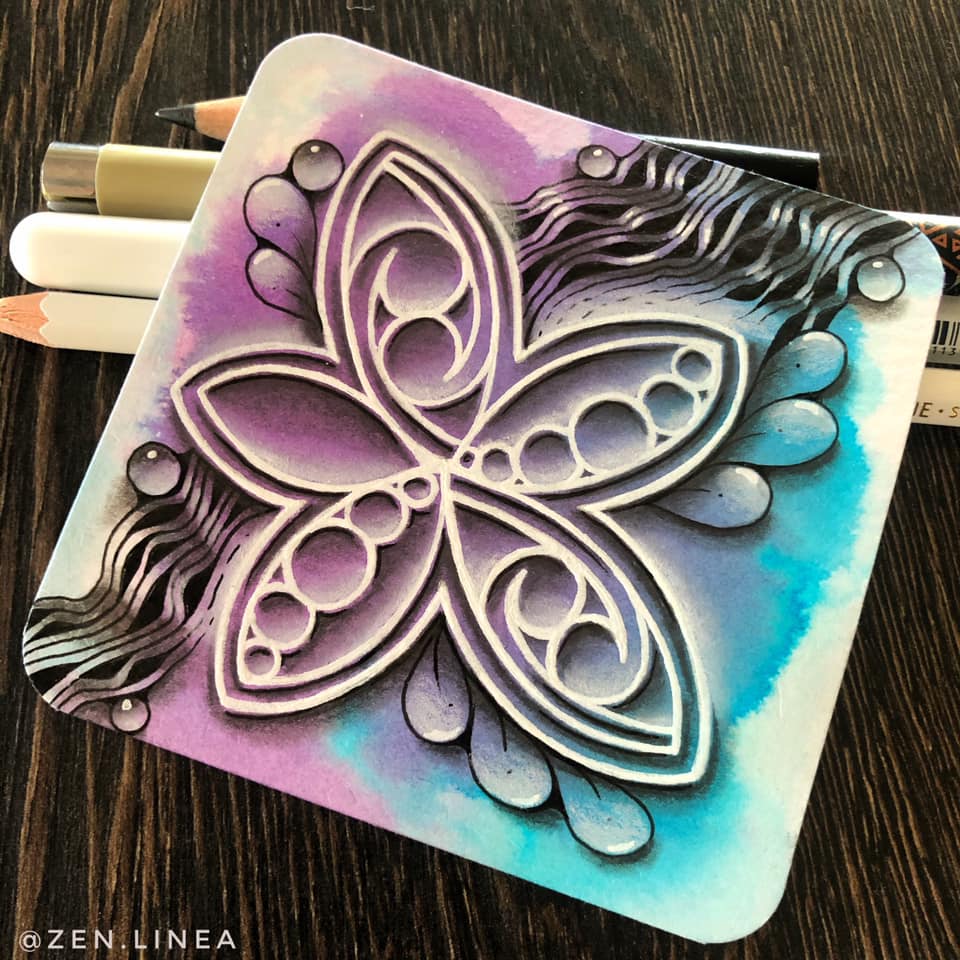 Read more about the article ZENTANGLE TECHNIQUES: ZENBOSSING