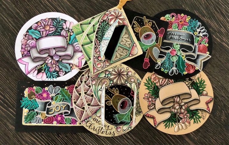 Zentangle Christmas Cards